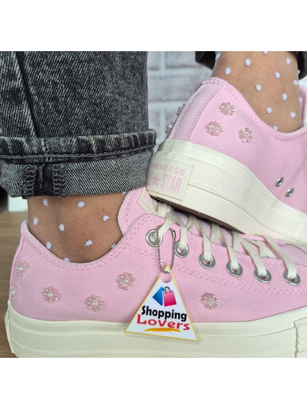 Converse Chuck Taylor Lift Platform Beads 10.5 Women Shoes Sneakers Pink A16108C